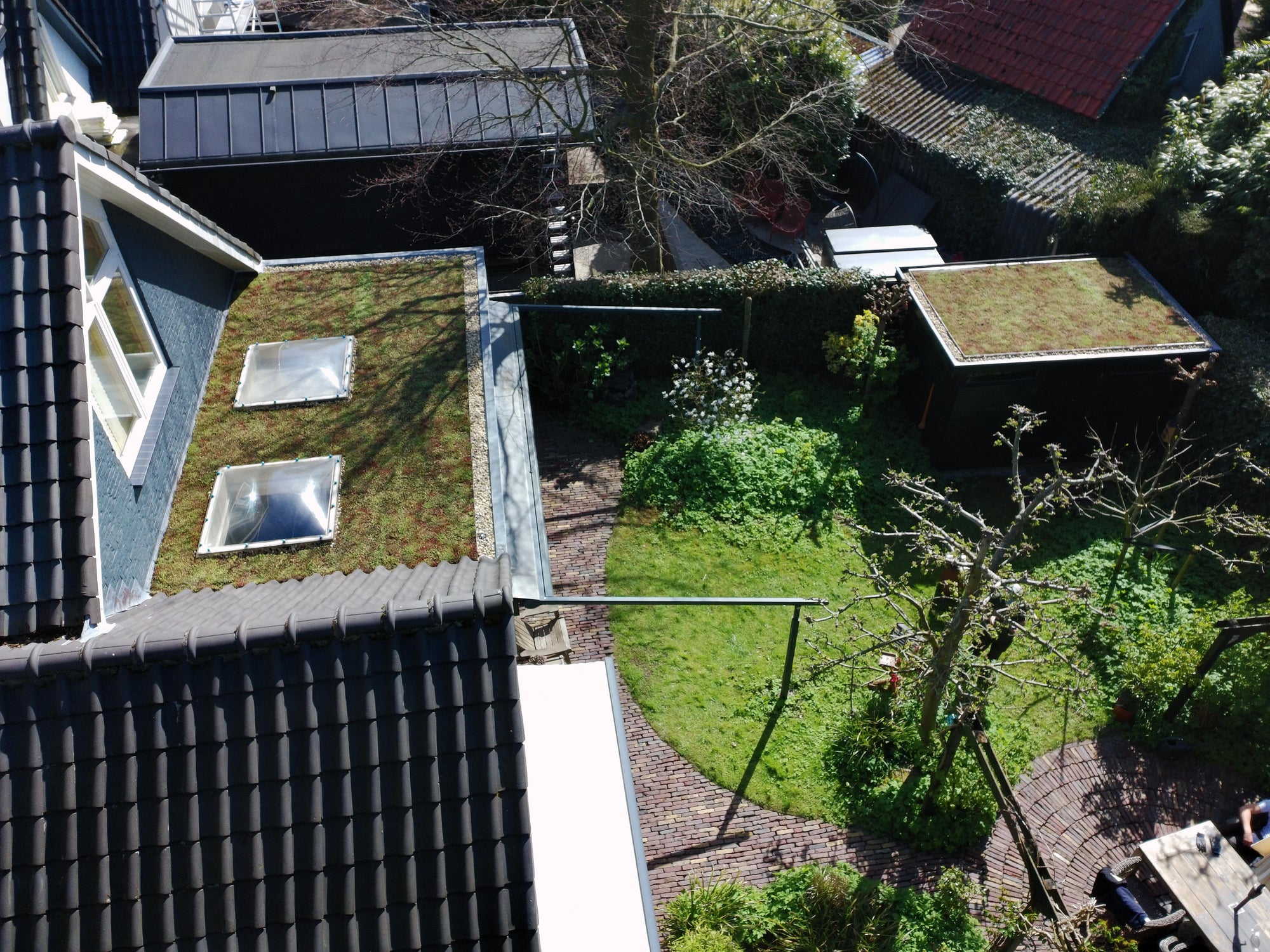 Sedumdak op aanbouw